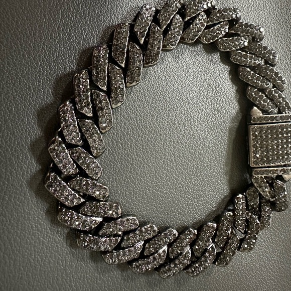 Black Miami Cuban Tennis Bracelets 7” - Picture 2 of 6